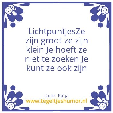 Tegeltje: Lichtpuntjes