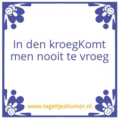 Tegeltje: Kroeg