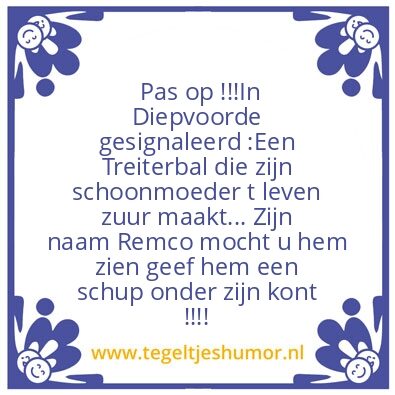 Tegeltje: Schoonzoon