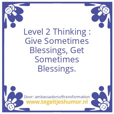 Tegeltje: Level 2 Thinking