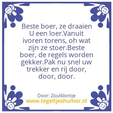 Tegeltje: Beste boer