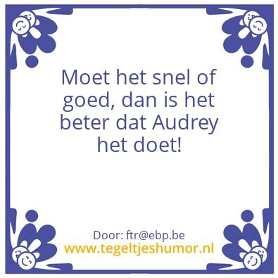 Tegeltje: Audrey