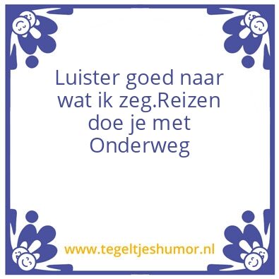 Tegeltje: Onderweg