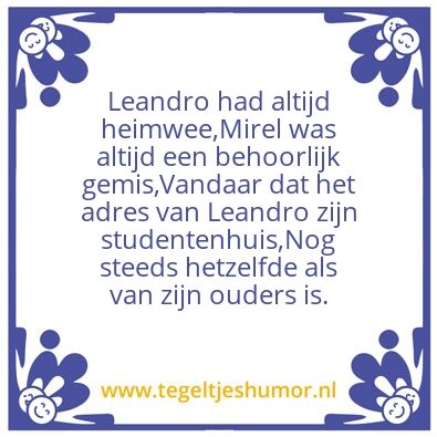 Tegeltje: –