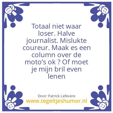 Tegeltje: Halve journalist
