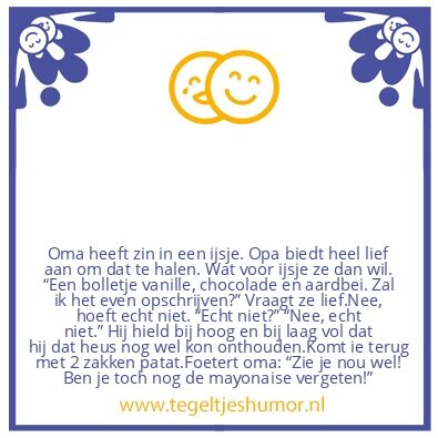 Tegeltje: Altijd wat te klagen
