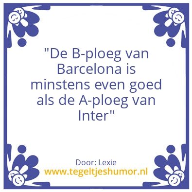 Tegeltje: INTER-BARCELONA