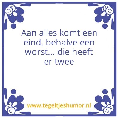 Tegeltje: Worst