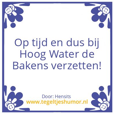 Tegeltje: Bakens verzetten