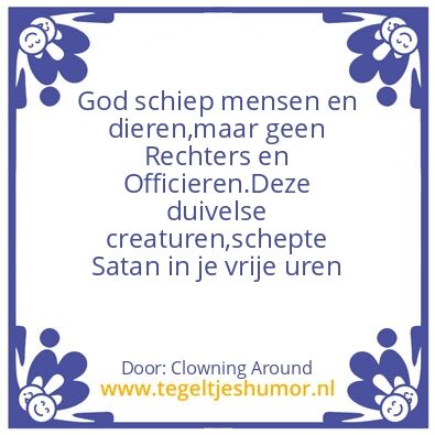 Tegeltje: Rechters en Officieren
