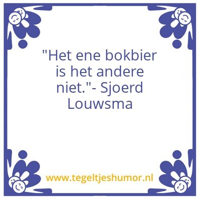 Tegeltje: Bokbier