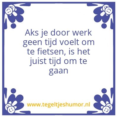 Tegeltje: Fietstijd