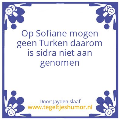 Tegeltje: Geen tuken