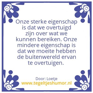 Tegeltje: Onze kracht