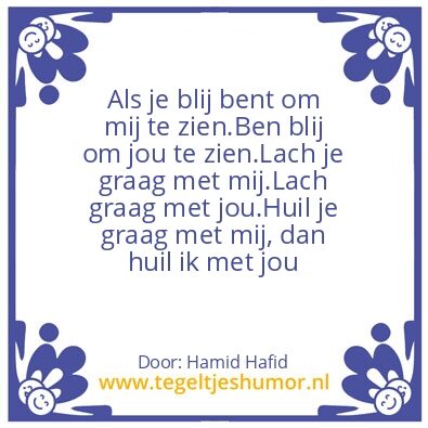 Tegeltje: Als je