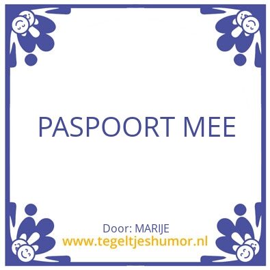 Tegeltje: PASPOORT