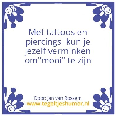 Tegeltje: tattoos en piercing