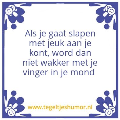 Tegeltje: Jeuk