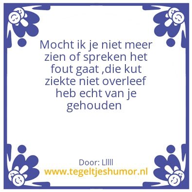 Tegeltje: Ziek
