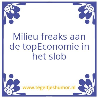 Tegeltje: Milieu