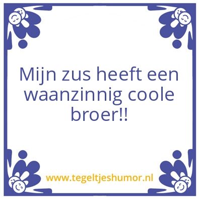 Tegeltje: Coole broer