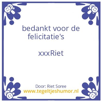 Tegeltje: Bedankt