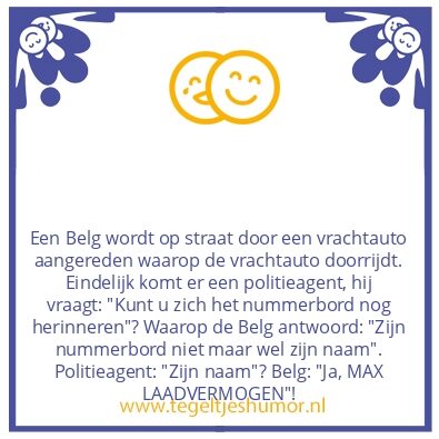 Tegeltje: Een Belg