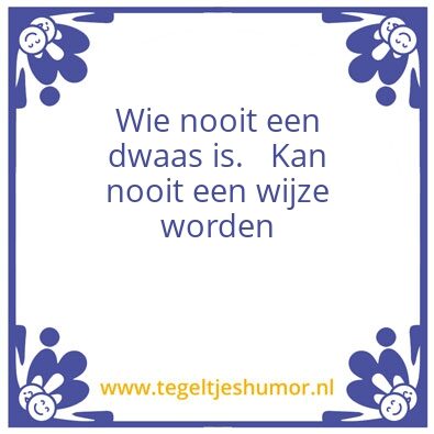 Tegeltje: Wijs