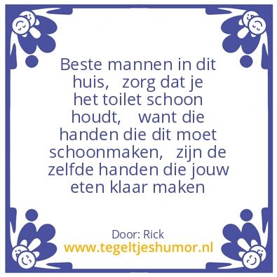 Tegeltje: Reinheid