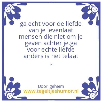 Tegeltje: echte liefde