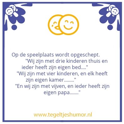 Tegeltje: Opscheppen