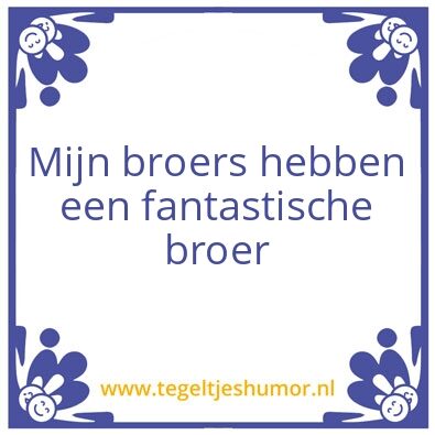 Tegeltje: Broertje