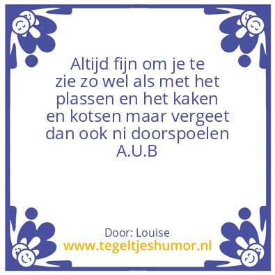Tegeltje: De wc boodschap