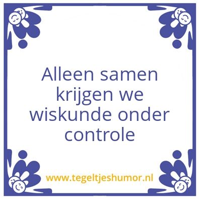 Tegeltje: Wiskunde