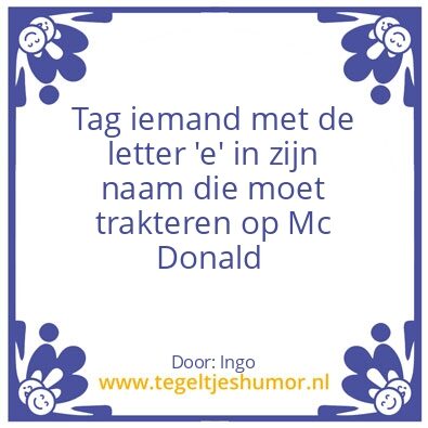 Tegeltje: Trakteren