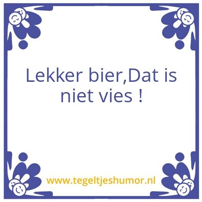 Tegeltje: Biertje