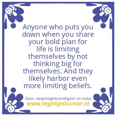 Tegeltje: Limiting beliefs.
