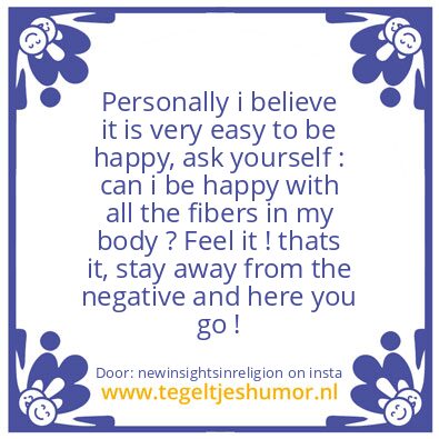 Tegeltje: Feeling Happy.