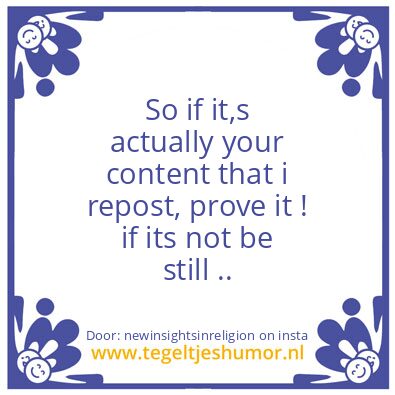 Tegeltje: Now You Know.