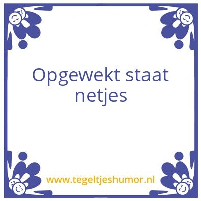 Tegeltje: Niet net echt