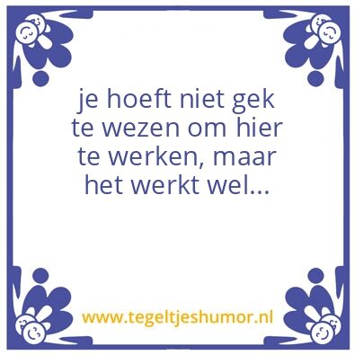 Tegeltje: gek