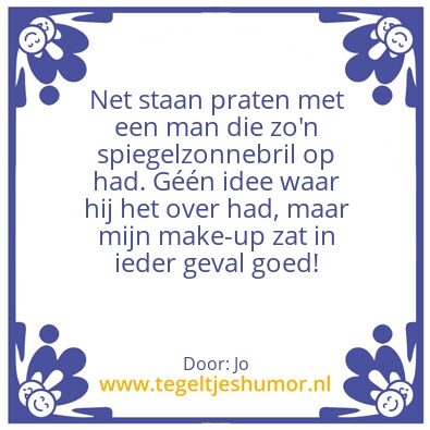 Tegeltje: Spiegelzonnebril