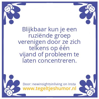Tegeltje: Apparently, you can unite …