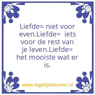 Tegeltje: Liefde voor altijd