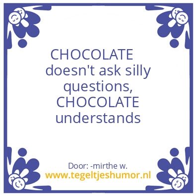 Tegeltje: chocolade
