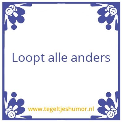 Tegeltje: Zoals verwacht