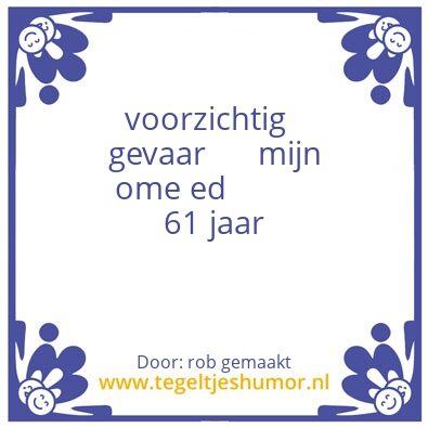 Tegeltje: ed de vries