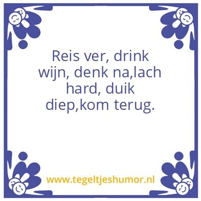 Tegeltje: Reis ver