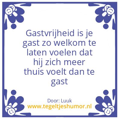 Tegeltje: gastvrijheid