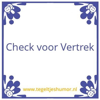 Tegeltje: check